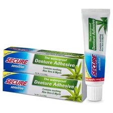 Sensitive Denture Adhesive with Aloe Vera & Myrrh – 12-Hour Max Hold – Patent...
