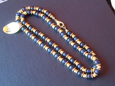 Venezianische Murano Glas Kette - Blau - Biancardi Venezia - neu - Collier  MGK2