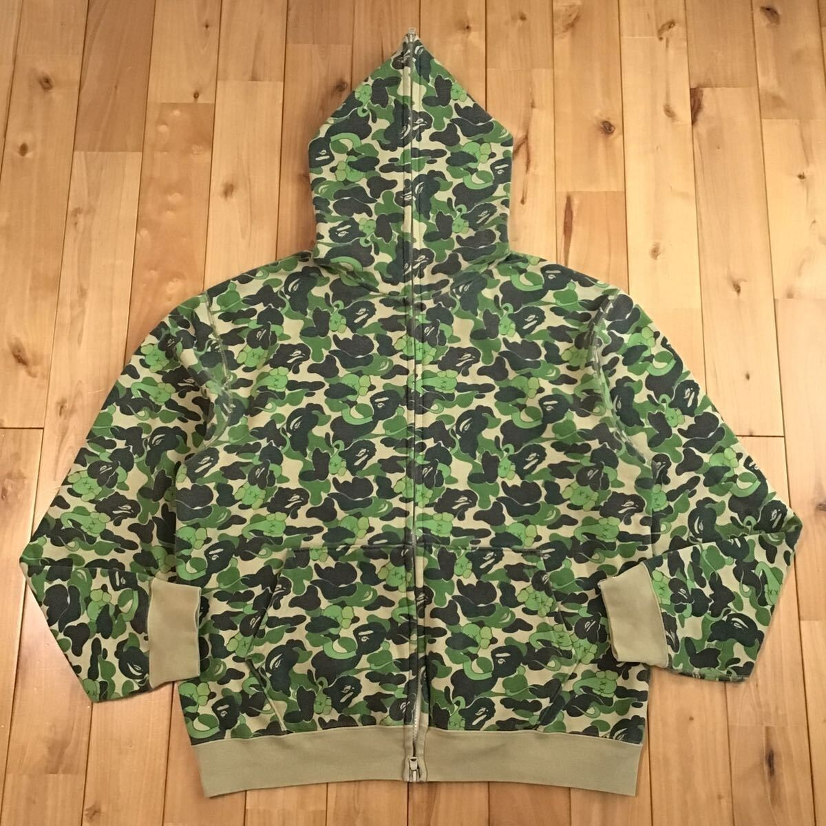 BAPE × KAWS bendy ABC camo full zip hoodie Green A Bathing BAPE × KAWS bendy ABC camo full zip hoodie Green A Bathing