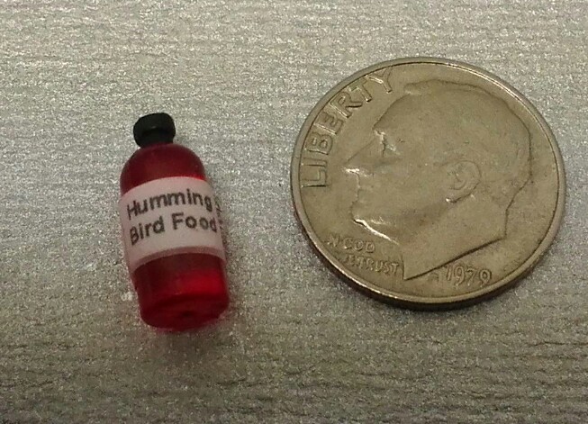 Dollhouse Miniature Tiny Humming bird feeder & food - Handley House 1:12 scale 