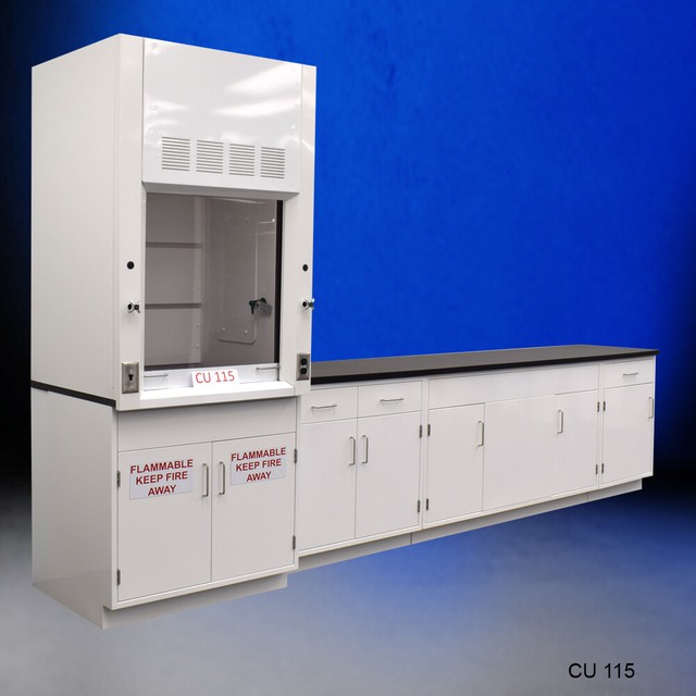 3' New Bench Fume Hood + Flammable Storage &10' Laboratory