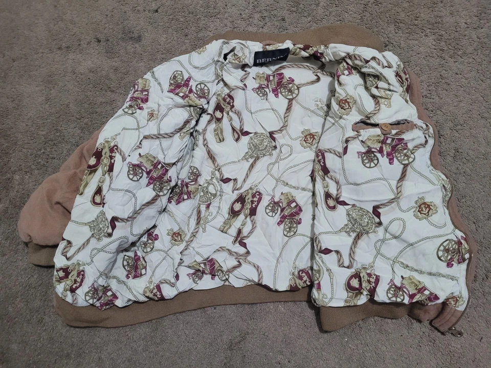 Chaqueta Bernini Para Hombre Pequeña Taupe Cachemira Suave Lujo Diseñador Abrigo Italia Foto 4 de 4