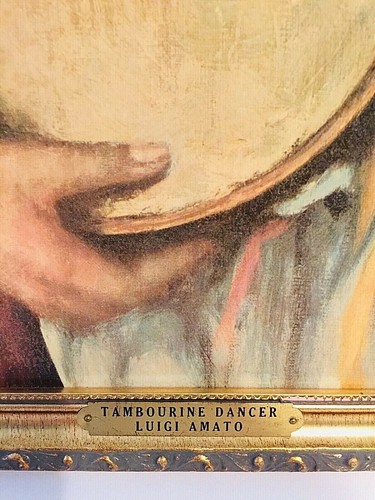 BAILARINA LUIGI AMATO PANDERETA FIRMADA ESTAMPADA EN LIENZO ENMARCADA - Imagen 5 de 11
