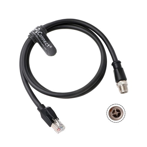 X-Code-RJ45-Industrial-Shielded-Ethernet M12 8 Pin X-Code Male to RJ45 Cat6a Eth - Picture 7 of 46