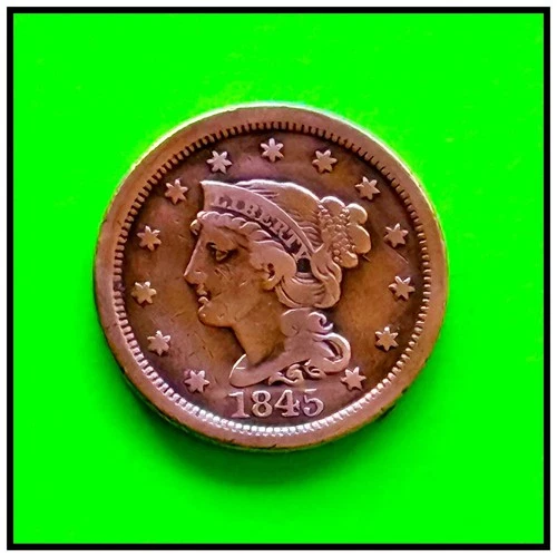 Photo of a 1845-P Large Cent from an eBay listing that sold on Jul 18, 2026