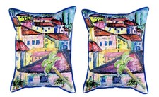 Pair of Betsy Drake Fun City II Large Pillows 16 Inch x 20 Inch