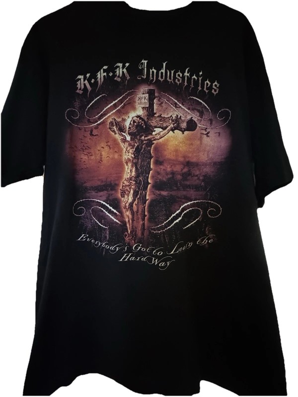 RARE SLAYER 90-00s Metal KFK Industries Large L Black T-Shirt Kerry King Pantera