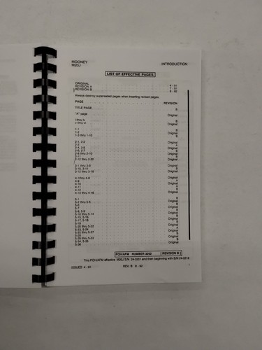 Mooney M20J Pilots Operating Handbook /Flight Manual 1991-92 #3202 - Picture 4 of 23