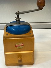 LEINBROCK KAFFEEMÜHLE MANUELL HANDKURBEL HOLZ+METALL ANTIK H CM 25