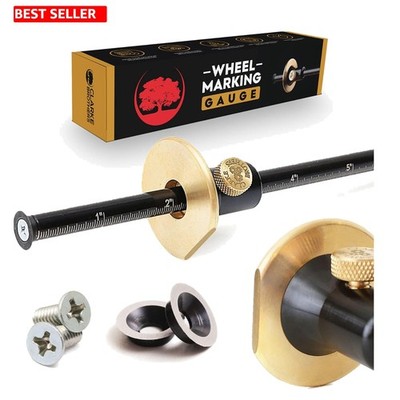 Professional Wheel Marking Gauge with Non-Marring Brass Tip - 8'' Scriber Tool