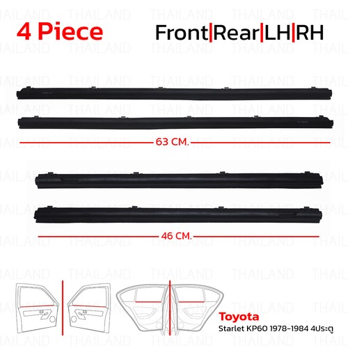 For Toyota Starlet KP60 4,5Dr 1978 84 Inner Weatherstrip Door Belt Set - Picture 1 of 9