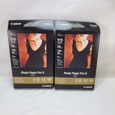 Lot 2 Canon Photo Paper Pro II Pixma Super High Gloss 4 6" 100 Sheets Inkjet NEW