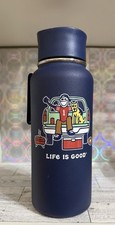 🏈Life Is Good Jack & Jake Navy Stainless Steel Water Bottle Tailgating 32oz NWT