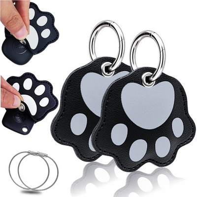 Counlisha 2 pack Leather Case with key ring for life 360 Tile Compact, Black