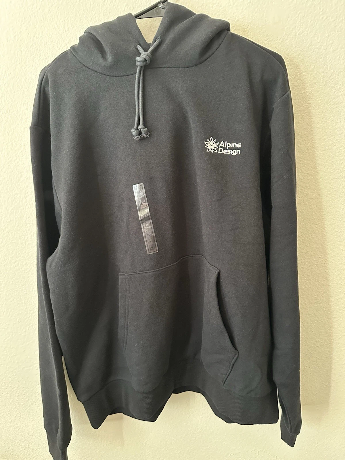 Alpine Design Men's Logo Fleece Hoodie, Large, Deep Charcoal