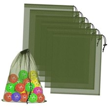 6 Pack Mesh Drawstring Bags with Lock, 14x17 for Gym, Beach, Laundry mesh