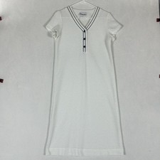 Manikin Vintage Long Dress Gown Womens Size 10 Made in USA Button Short Sleeve