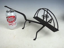 PATITE ANTIQUE FORGED IRON  ROTATING TOASTER RAMS HEAD GUARDS & LOLLIPOP HANDLE