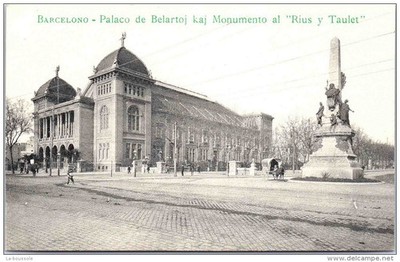 Spanien - BARCELONA - Palast von Belartoj Kaj Denkmal für Rius und Taulet