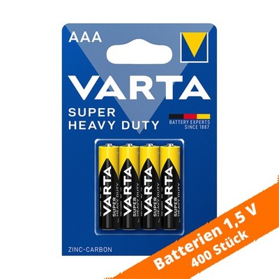 400 x Varta AAA R03 Batterien 2003 Super Heavy Duty Superlife Micro Zink Kohle 