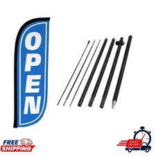 Vibrant 6ft Open Feather Flag Set - Easy Assembly  Integrated Ground Spike