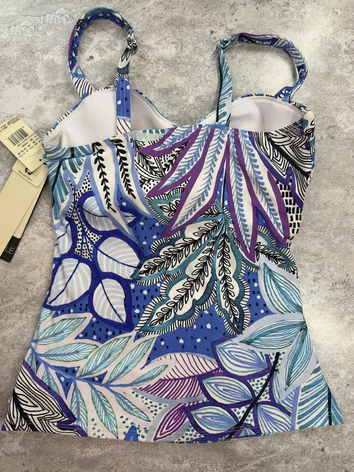 Camiseta Tankini Gottex Profile Mujer 36D Copa D Natación Tanque Sujetador Cierre Apoyo Nueva Foto 3 de 4