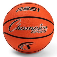 Champion Sports Rubber Official Basketball, Size 7 - 29.5" , Orange