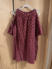 Old Navy Dress Women’s Size 2XL Plus Polka Dot Cold Shoulder Lined 38”L