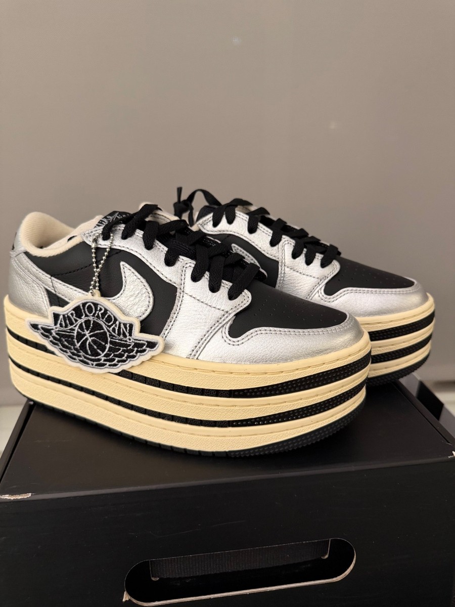 NIKE SIZE 7 New Women's Air Jordan 1 Triple Stack Sneaker Metallic