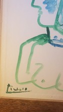 Pablo Picasso very nice drawing/painting hand signed  No print.