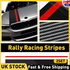 For Audi A4 A3 A5 A6 TT Racing Rally 5D Carbon Fiber Car Front Hood Strip Decal