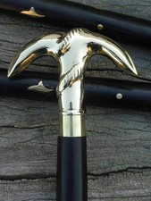 Wooden Walking Stick Antique Brass Designer Handle Men's Vintage Walking Cane