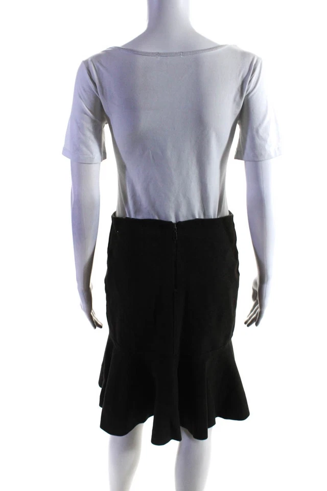 Falda trompeta verde bosque talla 4 Elie Tahari para mujer hasta la rodilla Foto 3 de 4