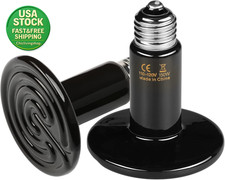 150W Ceramic Heat Emitter 2-Pack No Light Amphibian Reptile Lamp