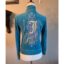 Juicy Couture Women's Full Zip Velour Jacket SZ Medium Y2K