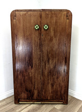 WARDROBE Antique Oak Double Door Hanging Rail Shelf James Phillips FREE DELIVERY