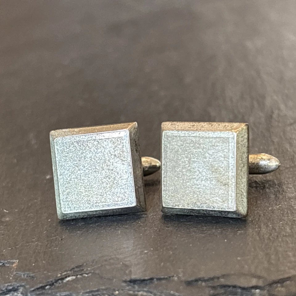 Dolan Bullock 复古纯银方形袖扣中世纪重型 8 — 第 3/4 张图片