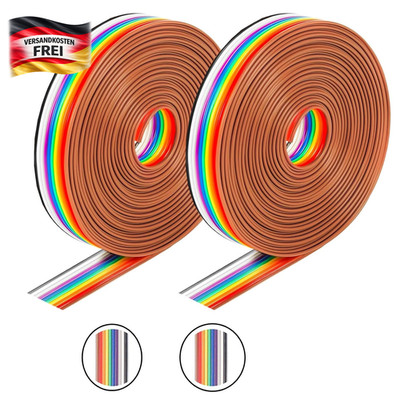 Flachbandkabel Rainbow 2 Rollen 3m 10-Pin 1,27mm für Elektronik Werkstatt