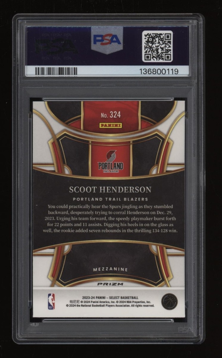 2023-24 Panini Select - Mezzanine Level Scoot Henderson #324 Tiger