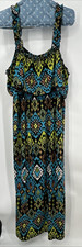 Women's Maxi Dress Ruffles 24W Boho Tribal Geometric Print Festival Artsy