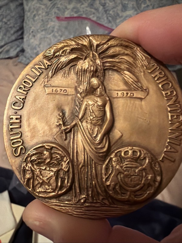 1970 South Carolina Tricentennial Bronze Medallion