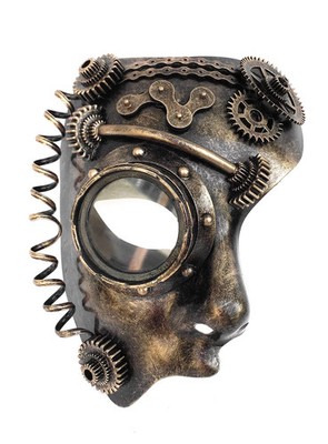 Steampunk Halbmaske Android - Fasching Karneval - Stimmungsvolle Maske für