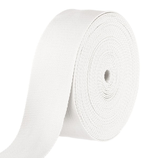 Baumwollband 2 Zoll 11 Yard Polyester Baumwollband Riemen Weiß-image