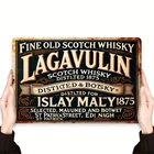 Vintage Lagavulin Scotch Whisky Sign - Rustic Retro Style Decor Tin Metal Signs