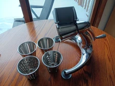 Saladmaster v Machine Manual Food Processor Grater Shredder with 5 Cones & Guard