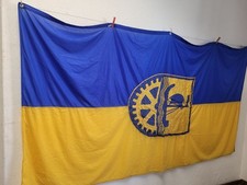 Fahne/Flagge Stoff Wappen Heidenau Sachsen DDR? 254x132 Deko Sammeln #262725