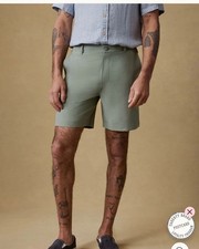 Faherty All Day 9" Shorts Trail Olive Green Performance Hybrid Stretch UPF Sz 32