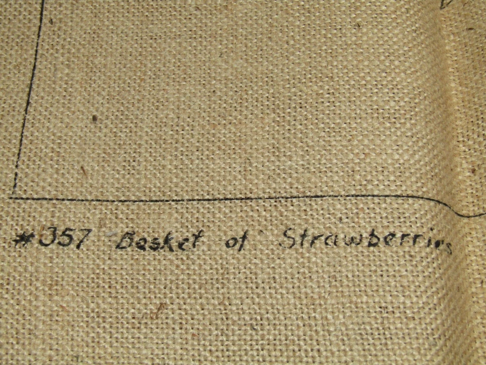 JOAN MOSHIMER BURLAP RUG HOOKING PATTERN #357 BASKET OF STRAWBERRIES 25" X 42" - Image 3 of 4