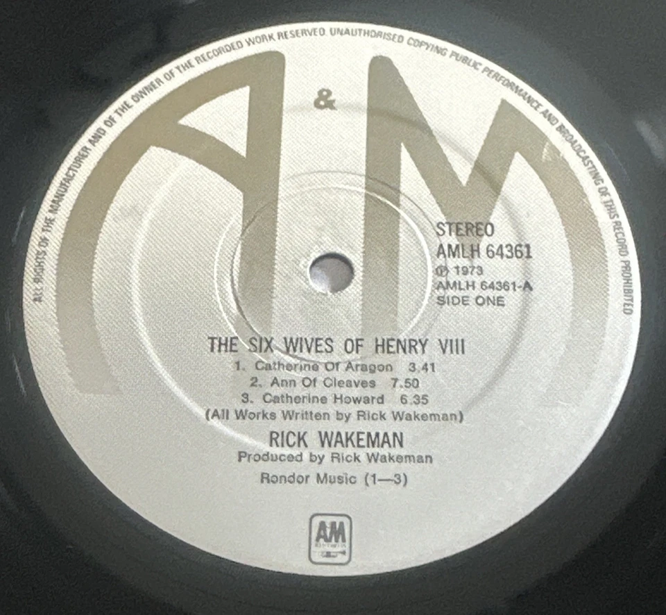 Rick Wakeman~The Six Wives Of Henry VIII~1973 12" Vinyl AMLH 64361  EX / EX - Imagem 4 de 4