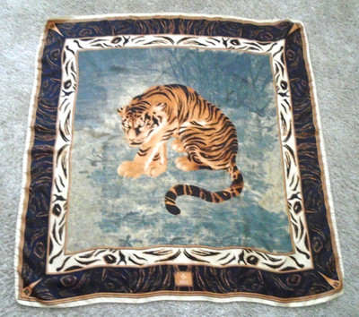 WTG ERMENEGILDO ZEGNA PATEK PHILIPPE 35x36 Multi Colors TIGER Motif Silk Scarf!